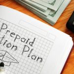 Prepaid Tuition Plan is shown on a business photo using the text